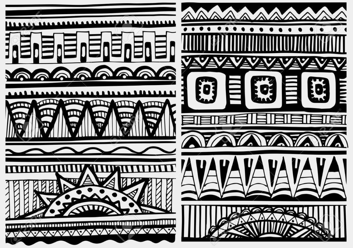 Африканские узоры черно белые
