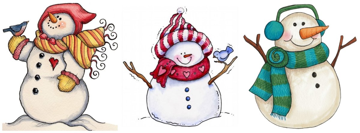 Красивый Снеговик рисунок