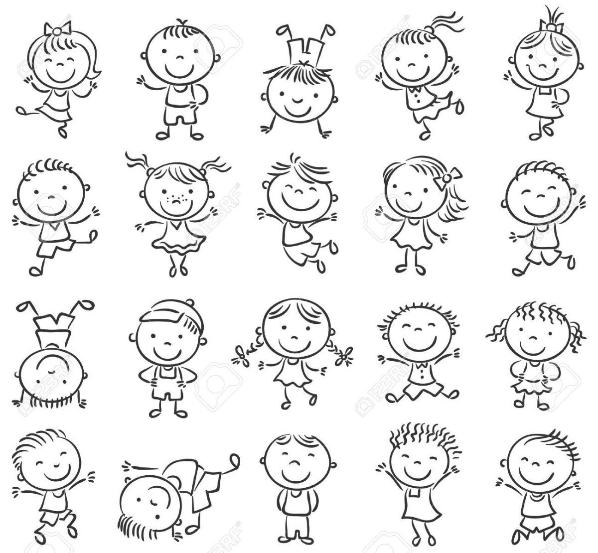 Раскраска смешные человечки