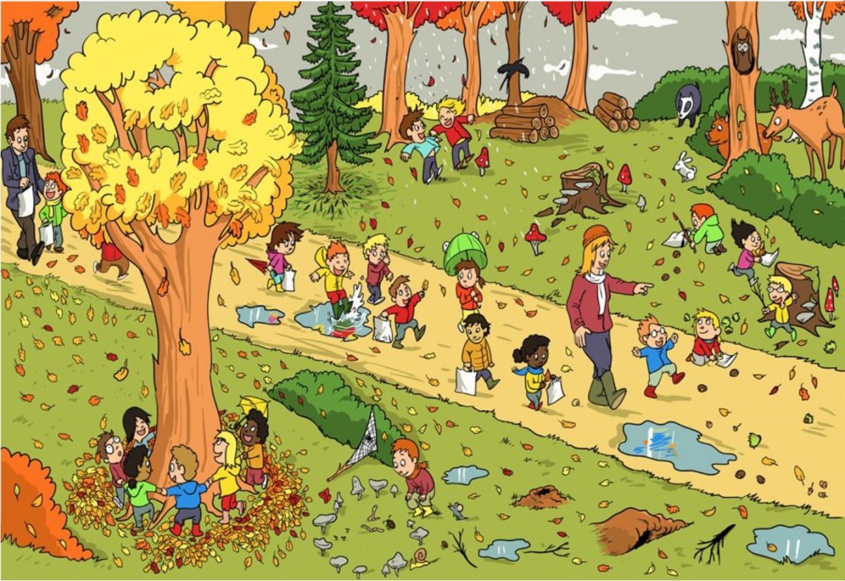 Игр на прогулке осенью мультяшные