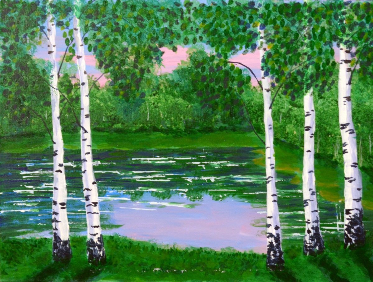 Береза на белом фоне