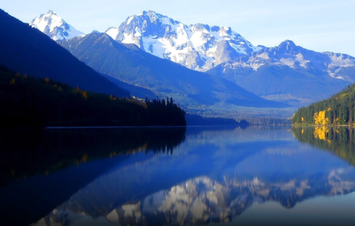 Обои залив горы