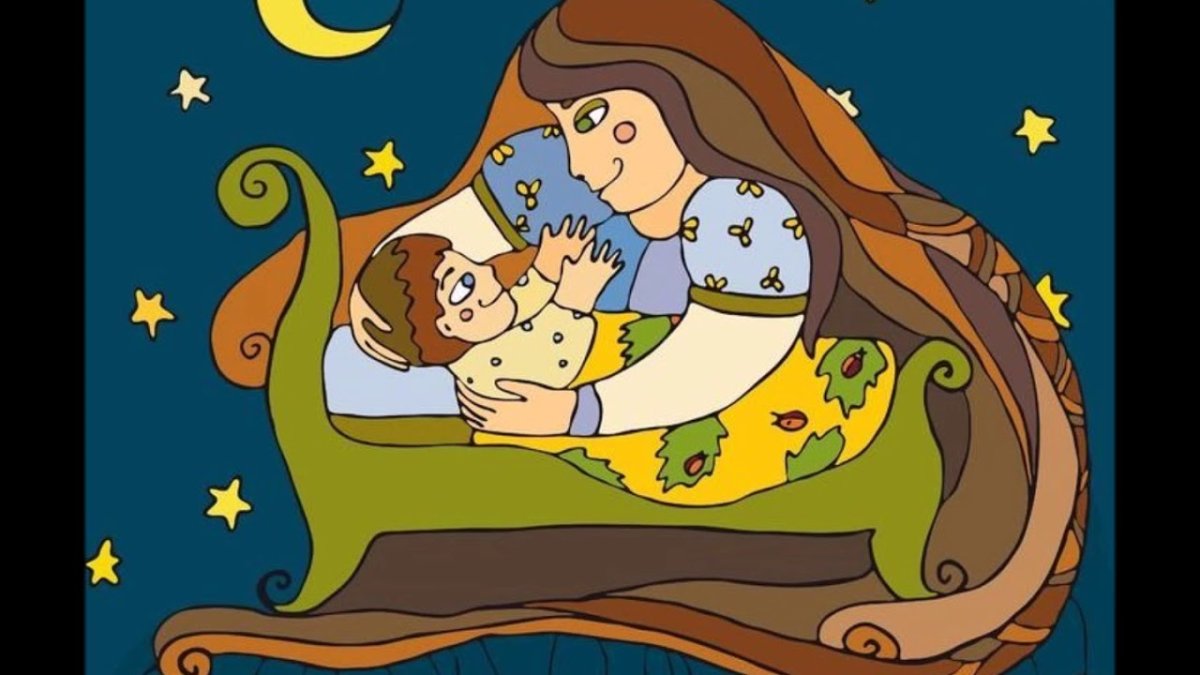 Мама убаюкивает малыша иллюстрации