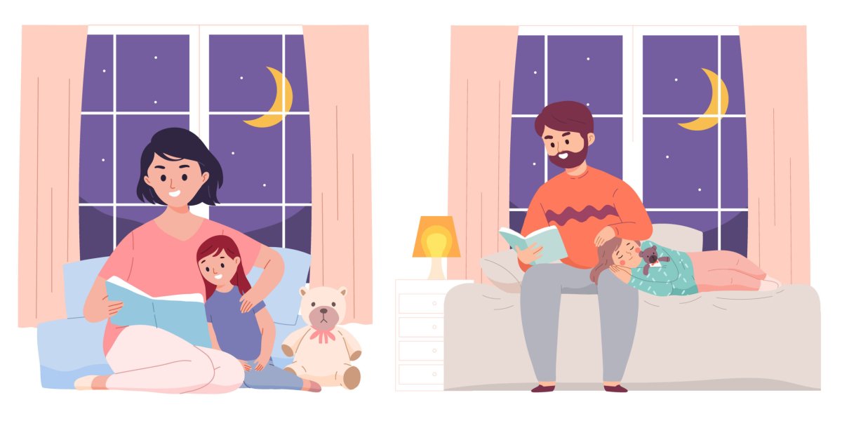 Чтение папой книги перед сном