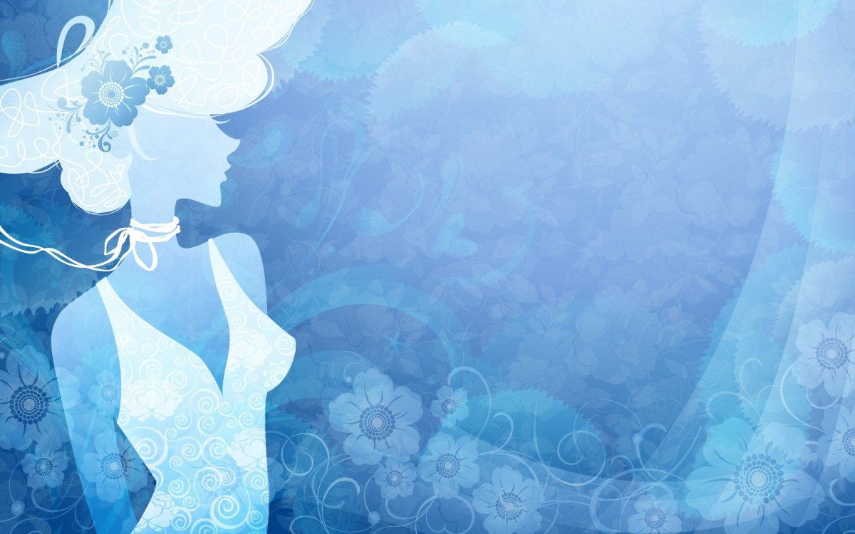 Голубой фон с узорами