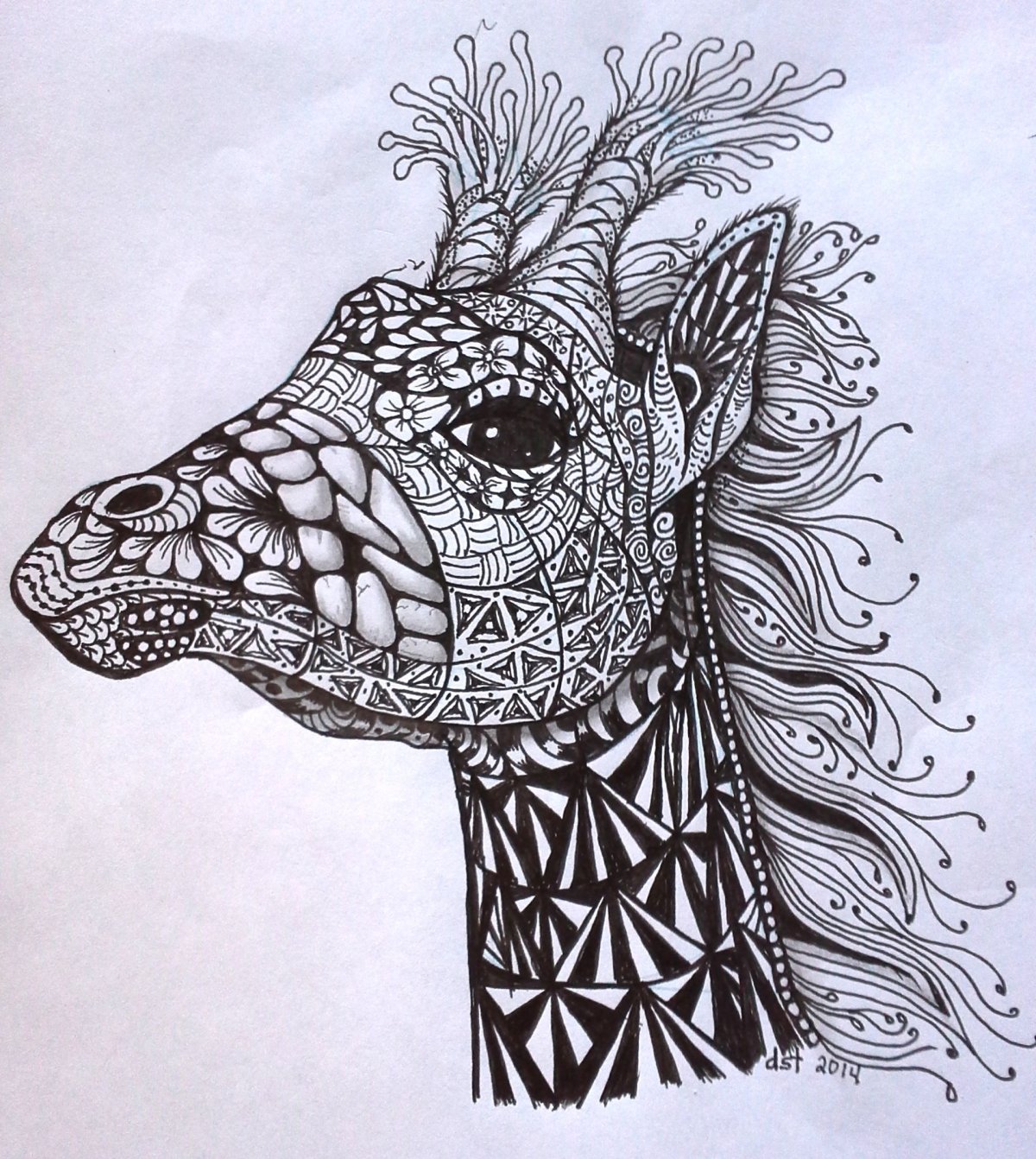 Жираф дудлинг Зентангл