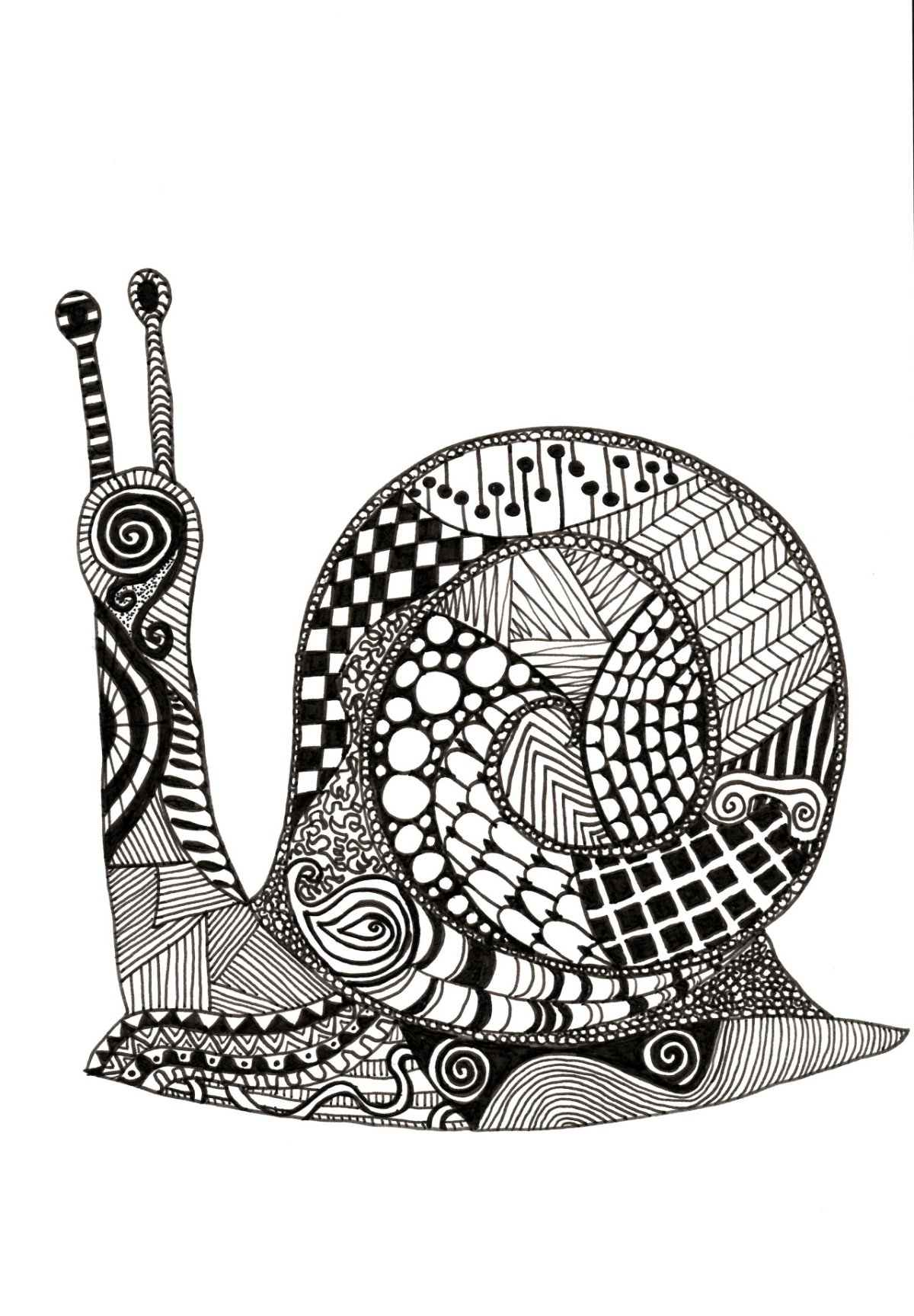 Зентангл улитка