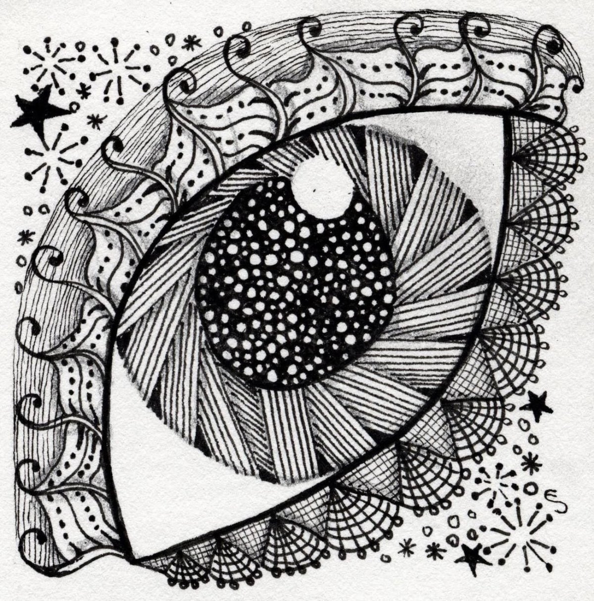 Зентангл и дудлинг глаз