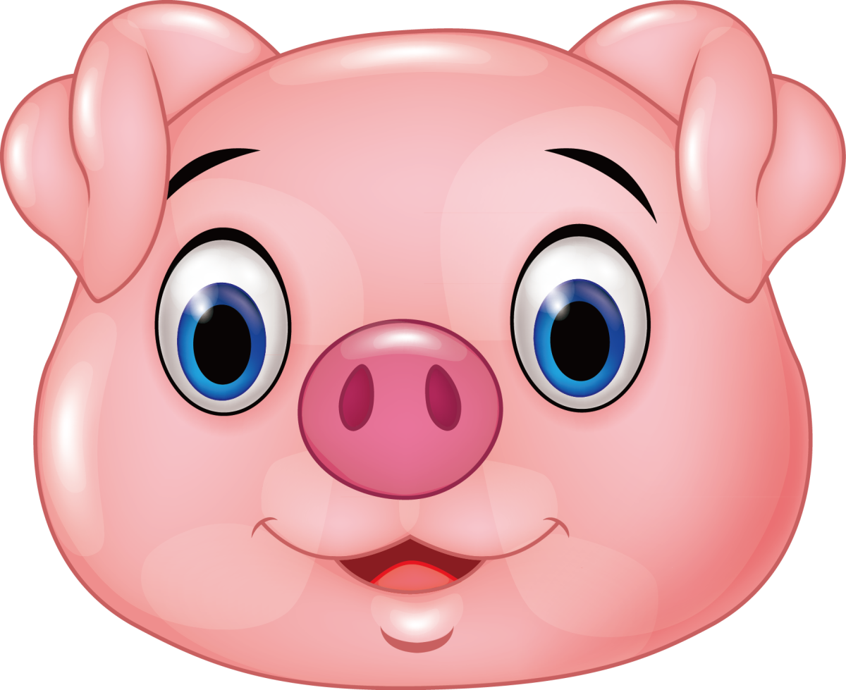 Свинья лежит для детей