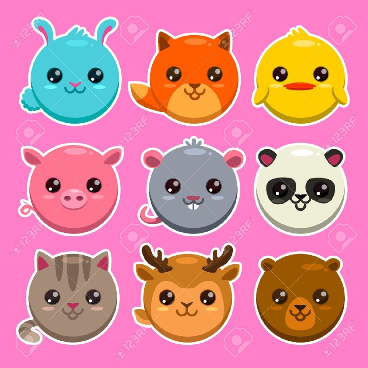 Круглые мордашки животных