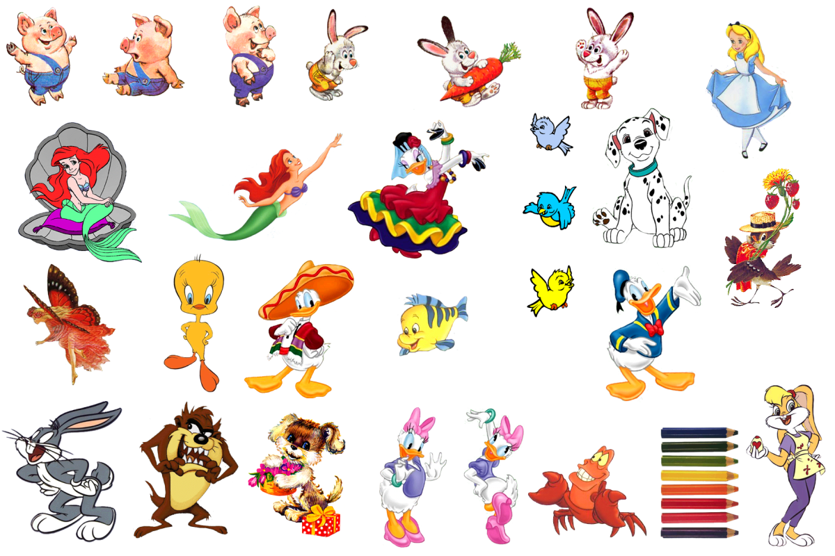 Векторные персонажи мультфильмов