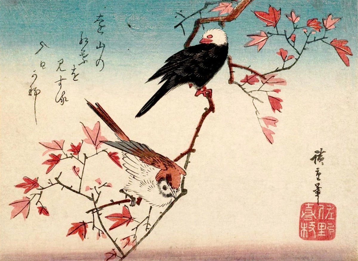 Утагава Хиросигэ цветы и птицы