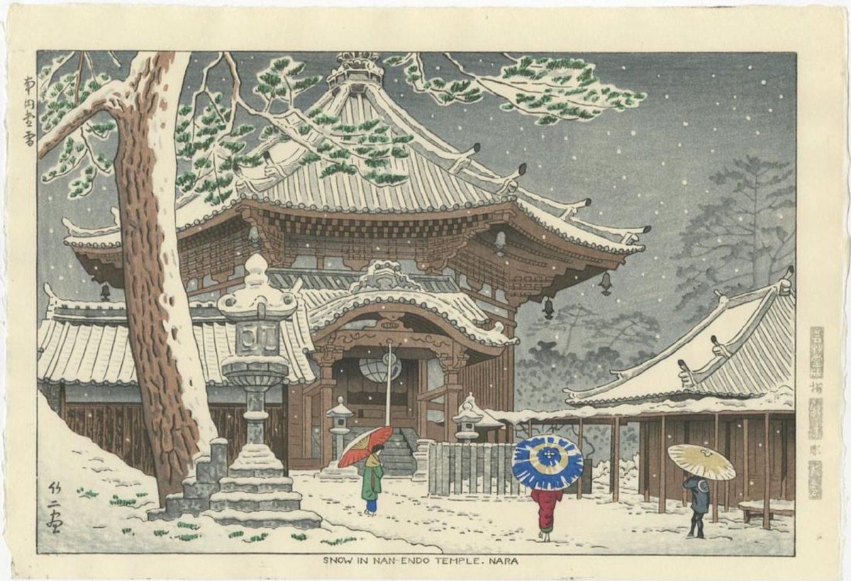 Японская гравюра Хижина