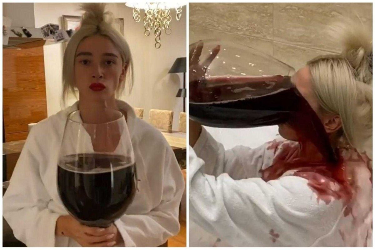 Настя Ивлеева и большой бокал