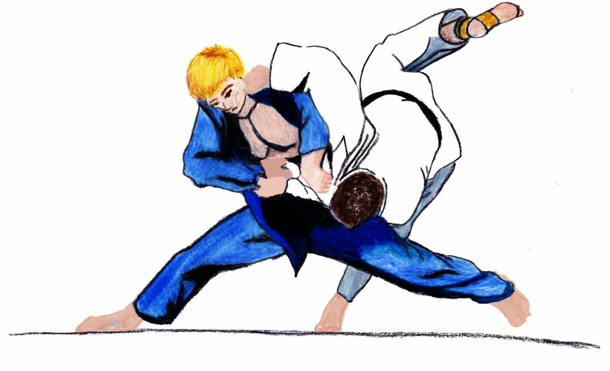 Дзюдоист рисунок