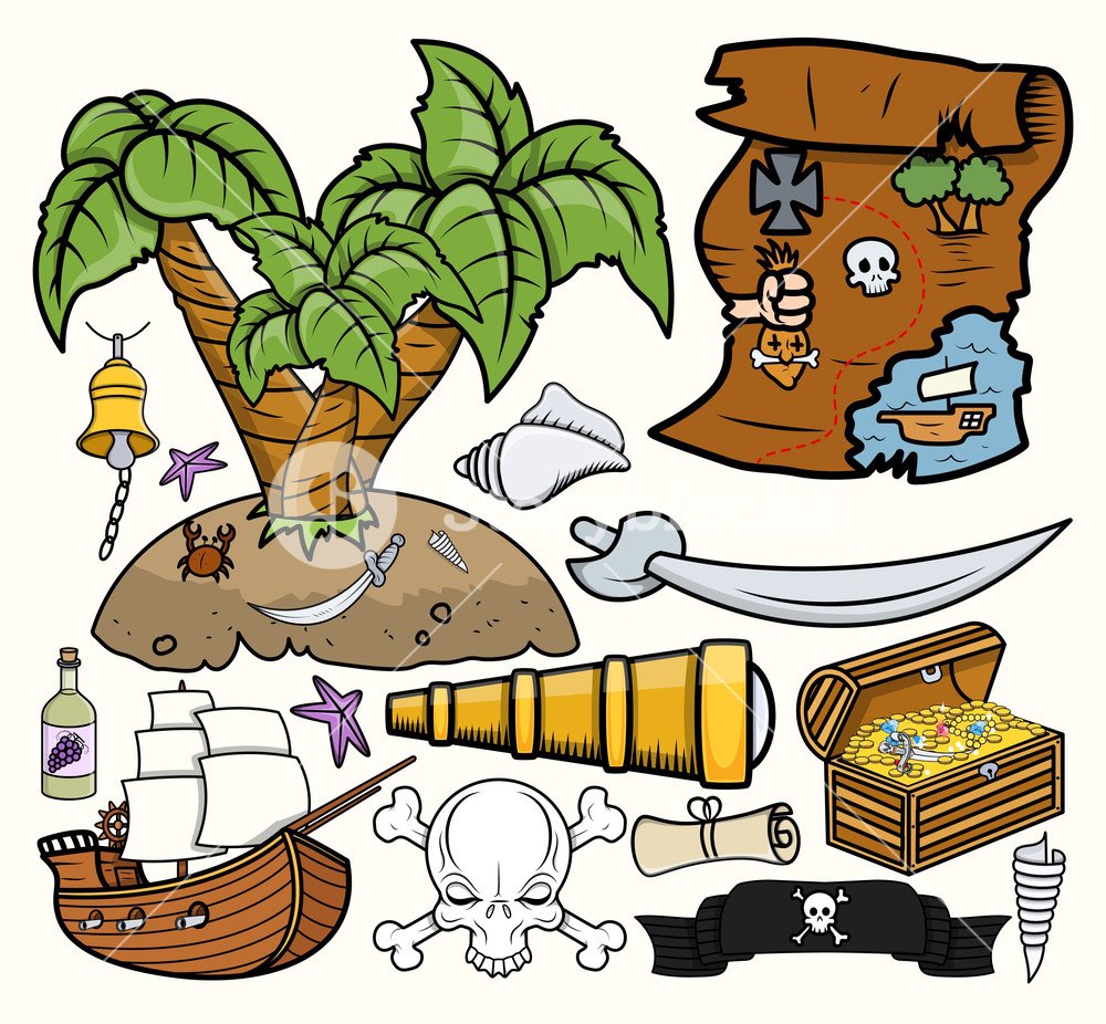 Картинка карта с сундуком сокровищ детям