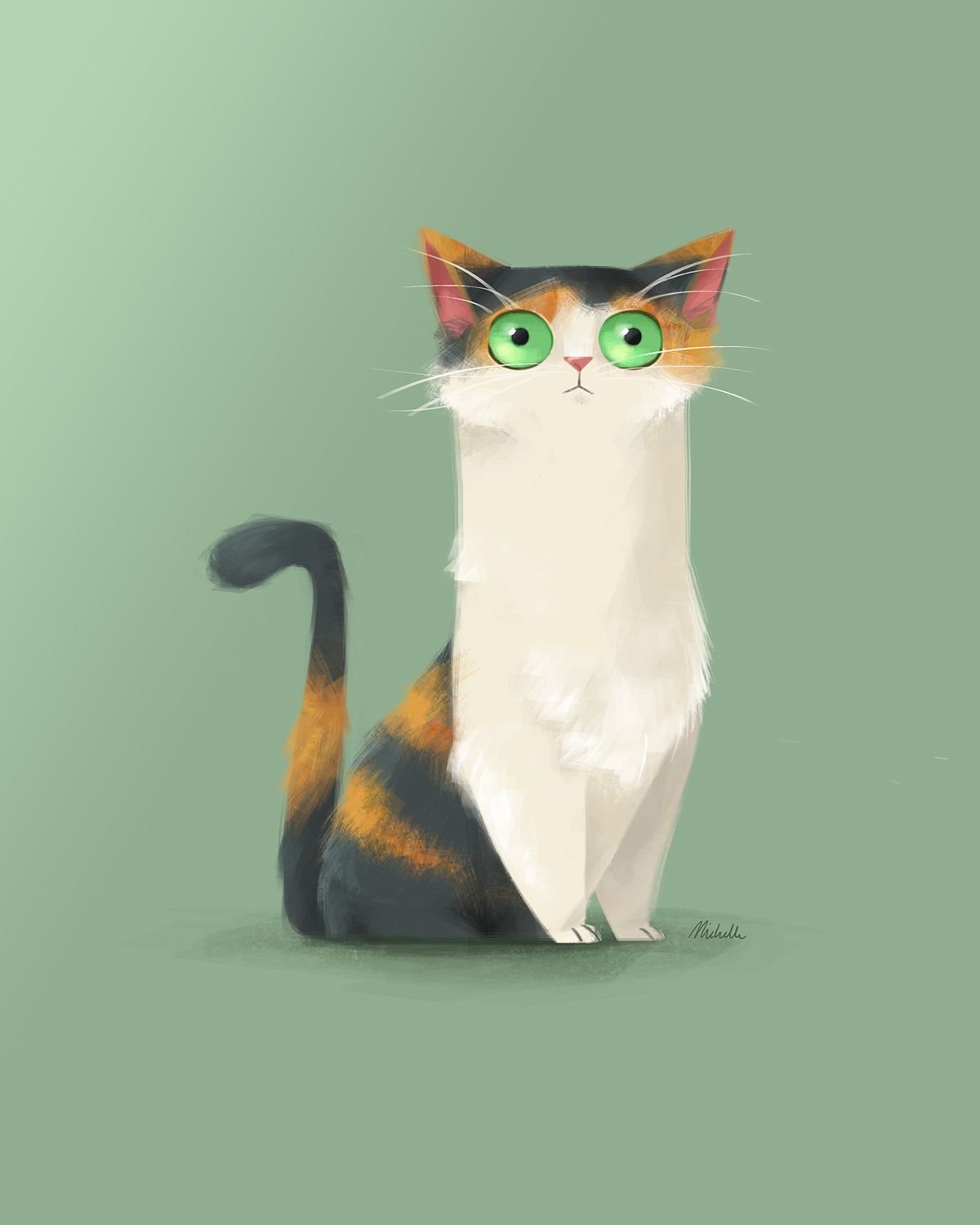 Трёхцветная кошка арт