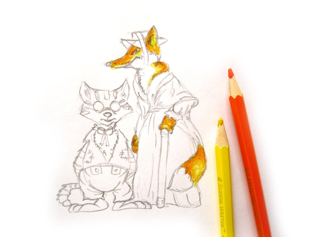 Лиса рисунок