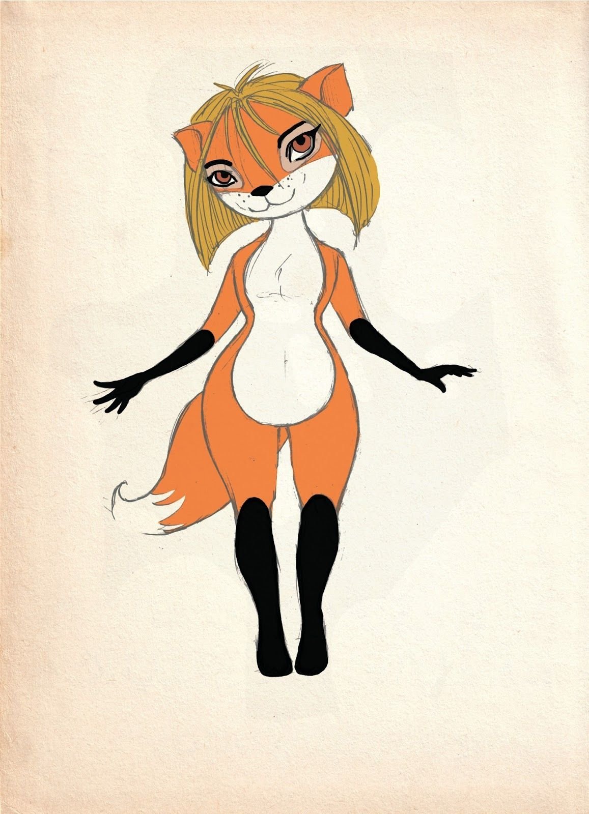 Лиса с косичками