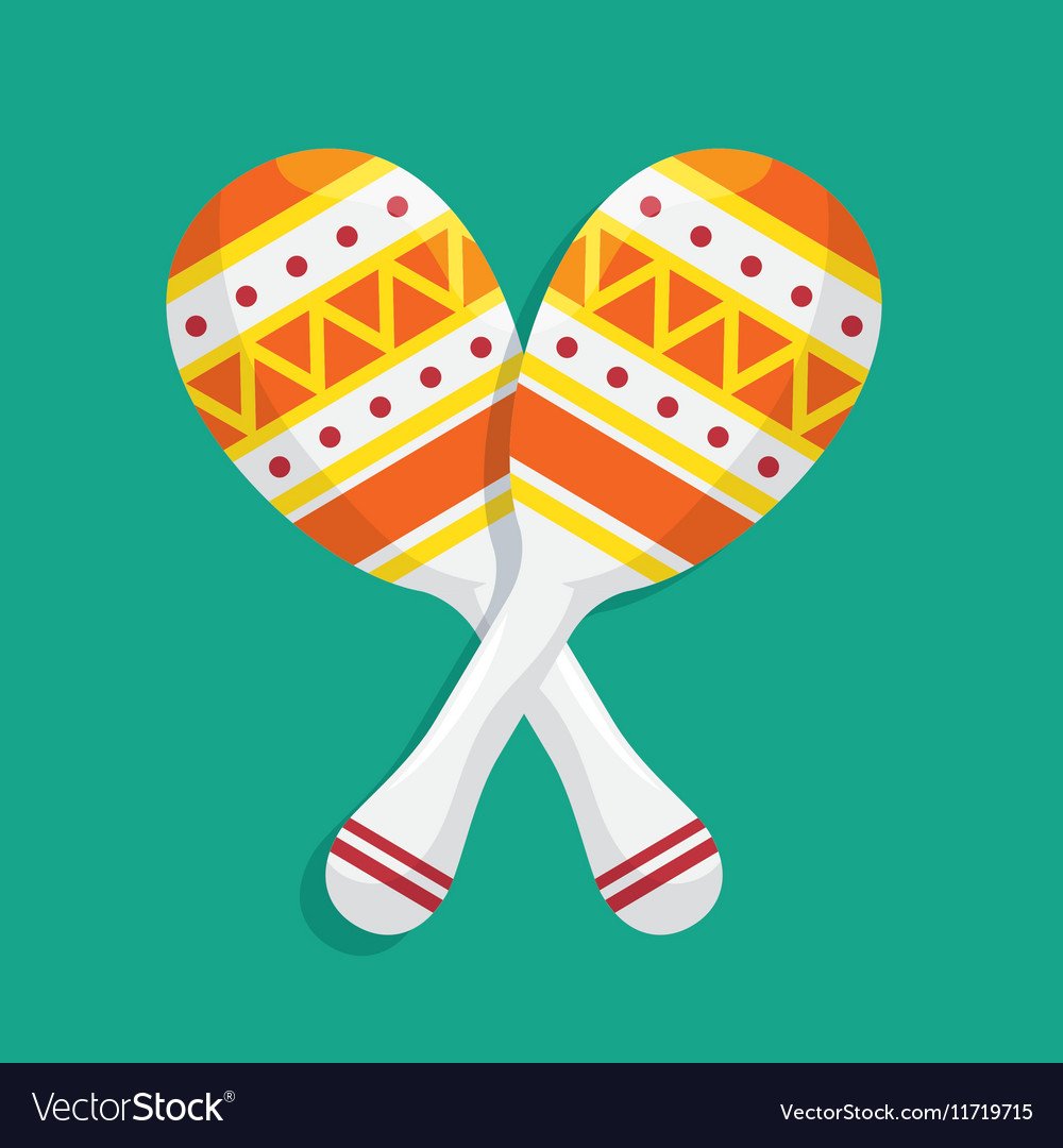 Маракас детский музыкальный инструмент белый фон