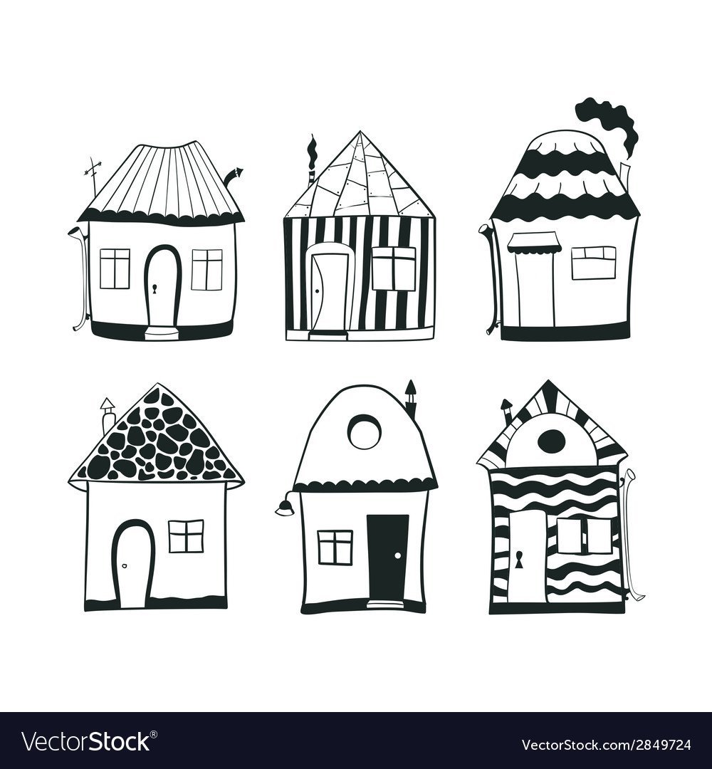 Элементы дудлы домики