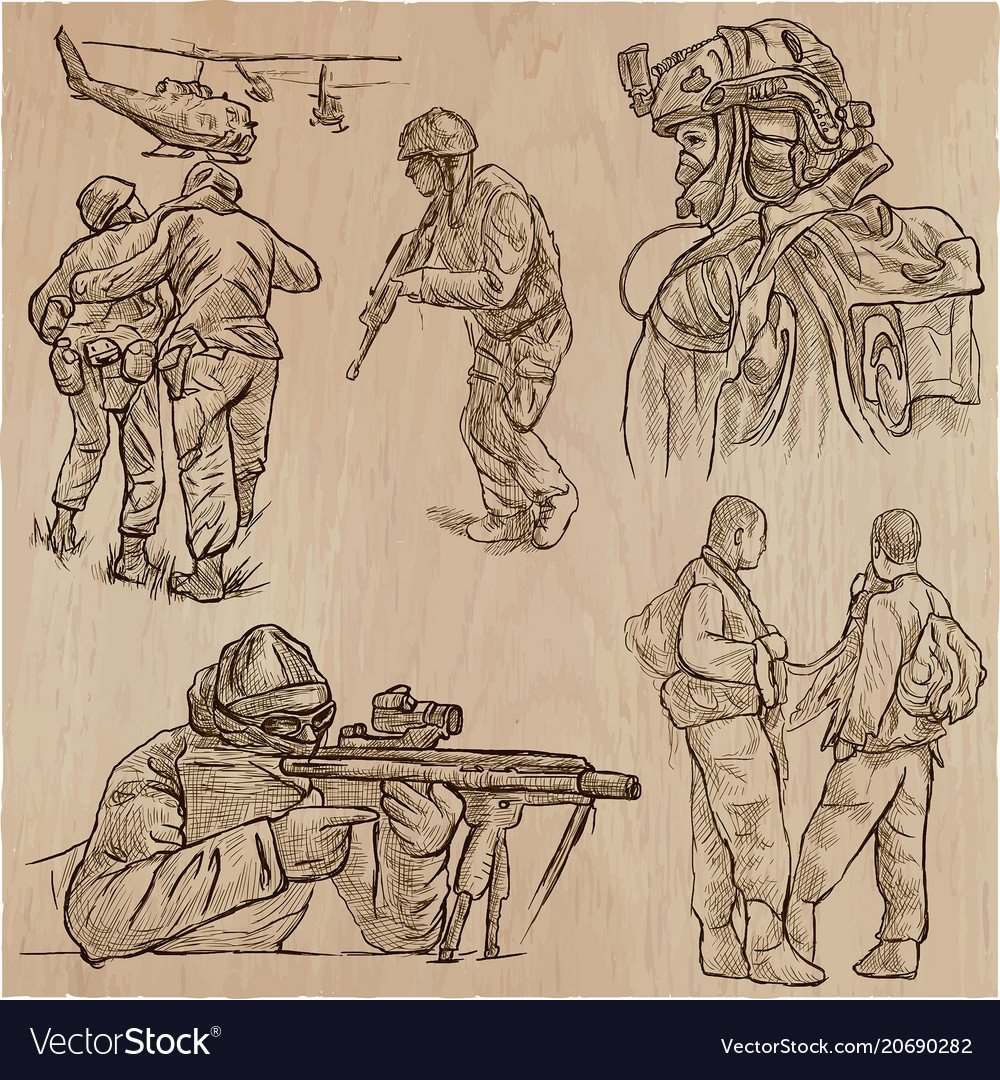 Солдат эскиз линии