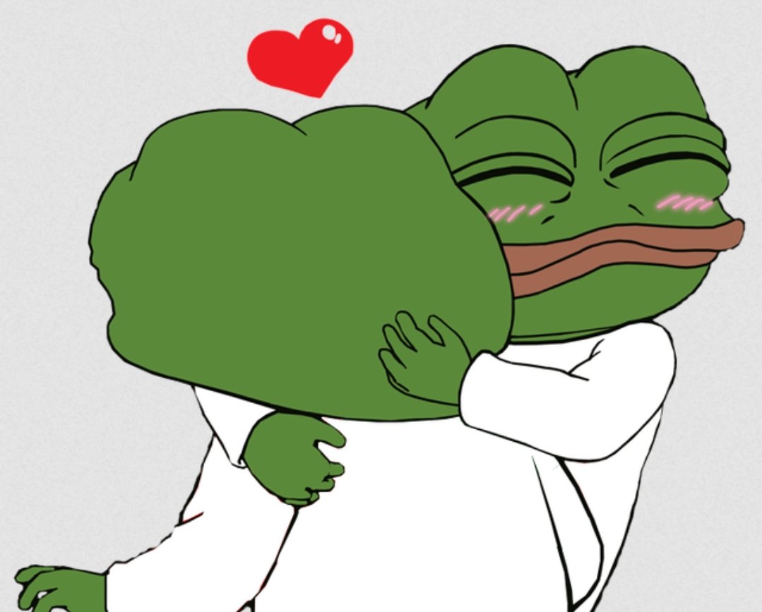 Лягушонок Пепе обнимается