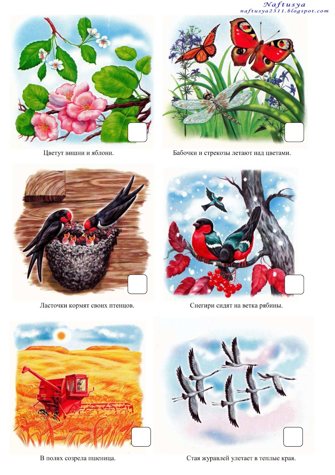 Весна карточки для детей