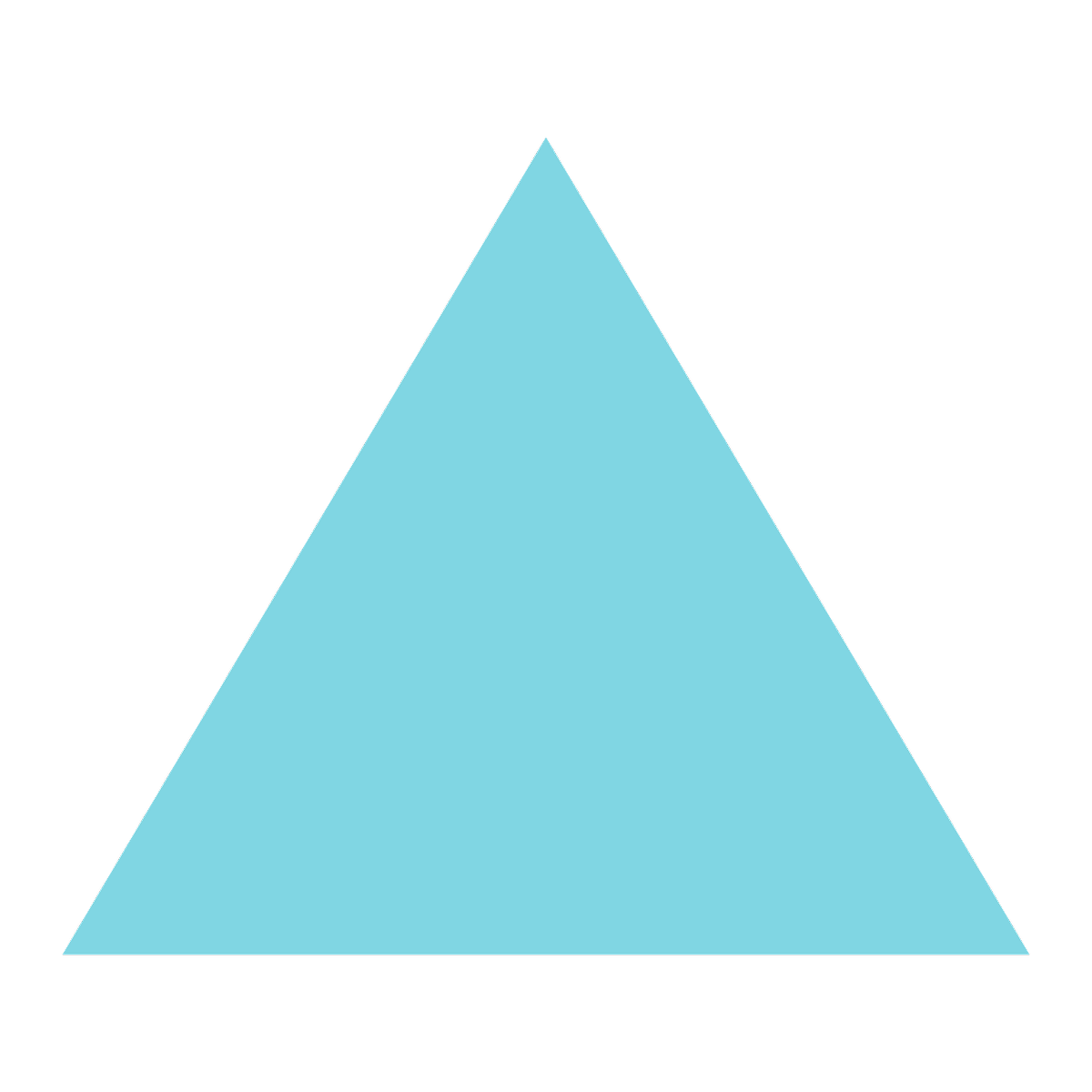 Равнобедренный треугольник на белом фоне