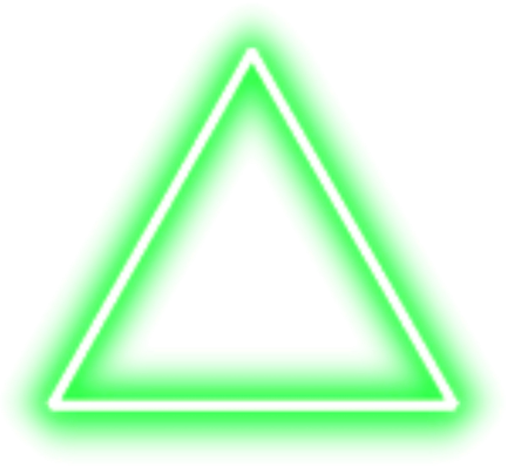 Зеленый треугольник на прозрачном фоне