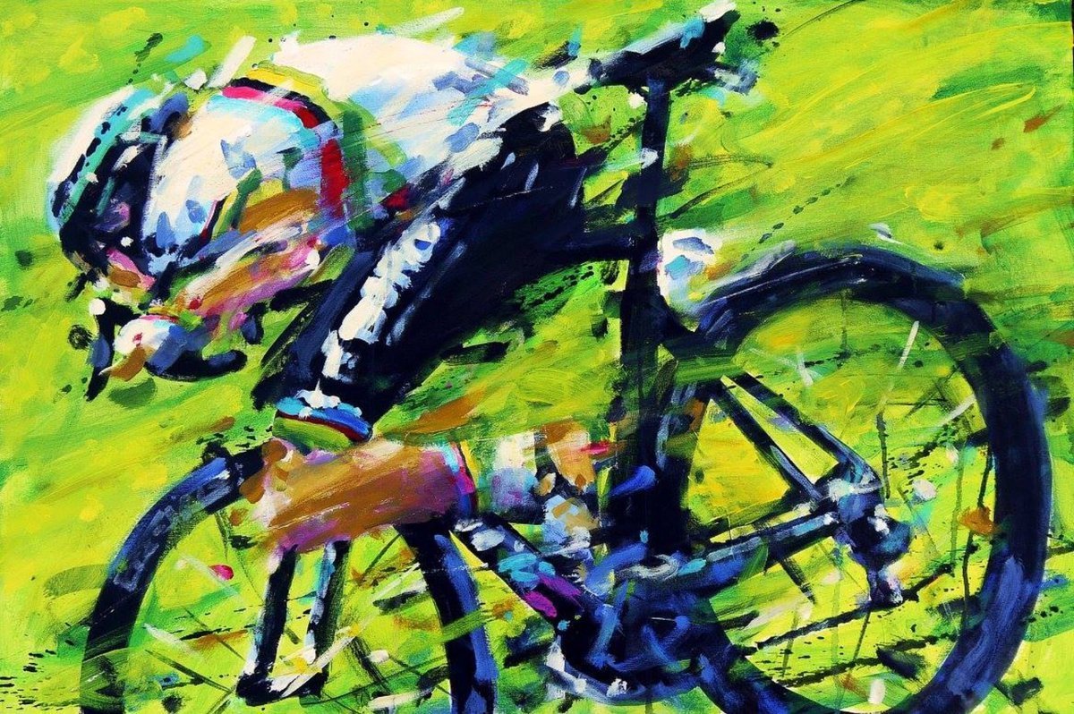 Картина велосипедист Наталья Гончарова