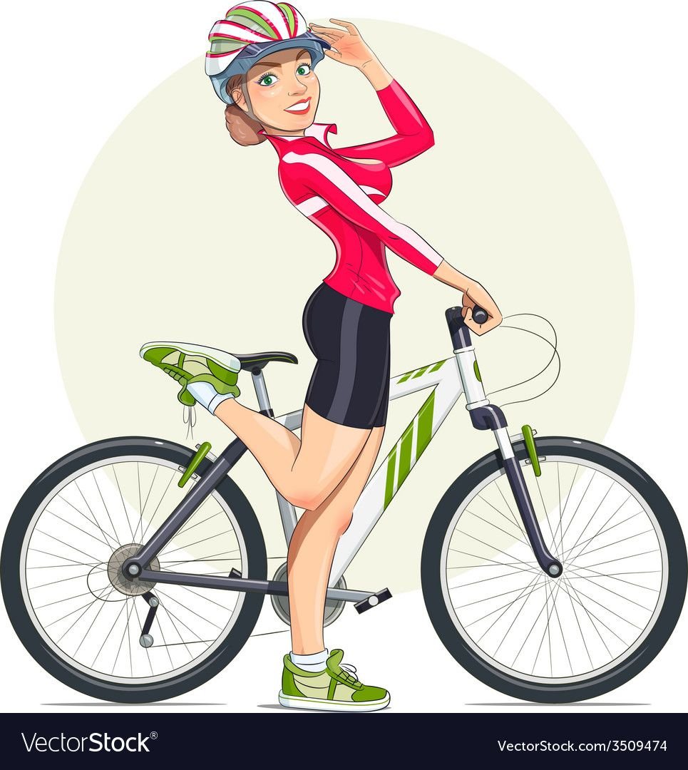 Велосипедистка иллюстрация