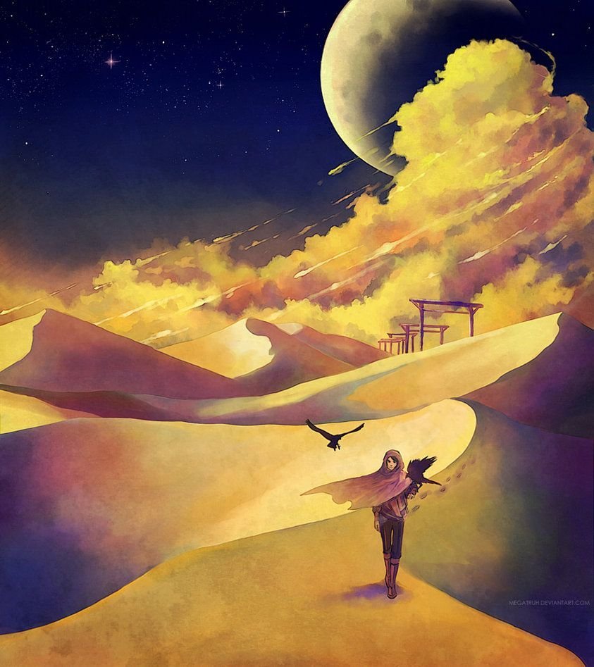 Странник на скале арт