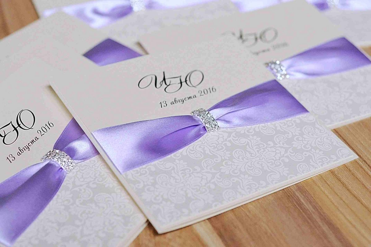 Свадебные приглашения фиолетовые