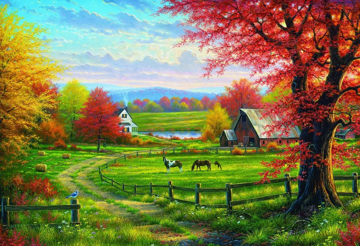 Картина по номерам «деревня»