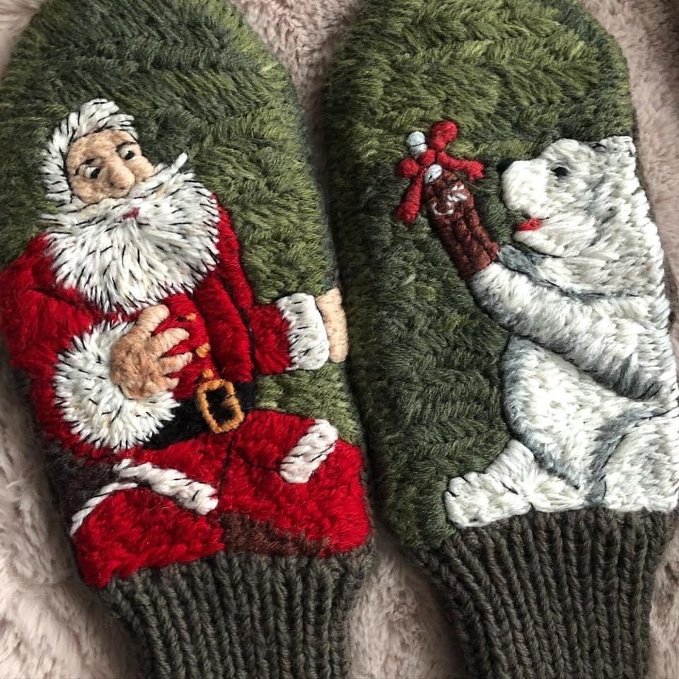 Трафарет варежки цветной