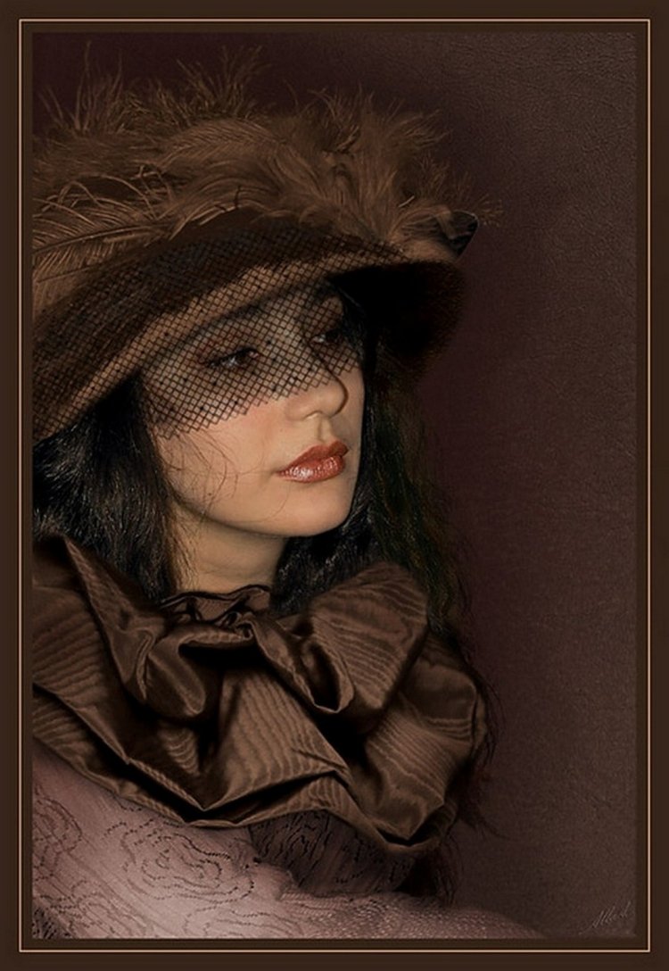 Дама в шляпе с вуалью