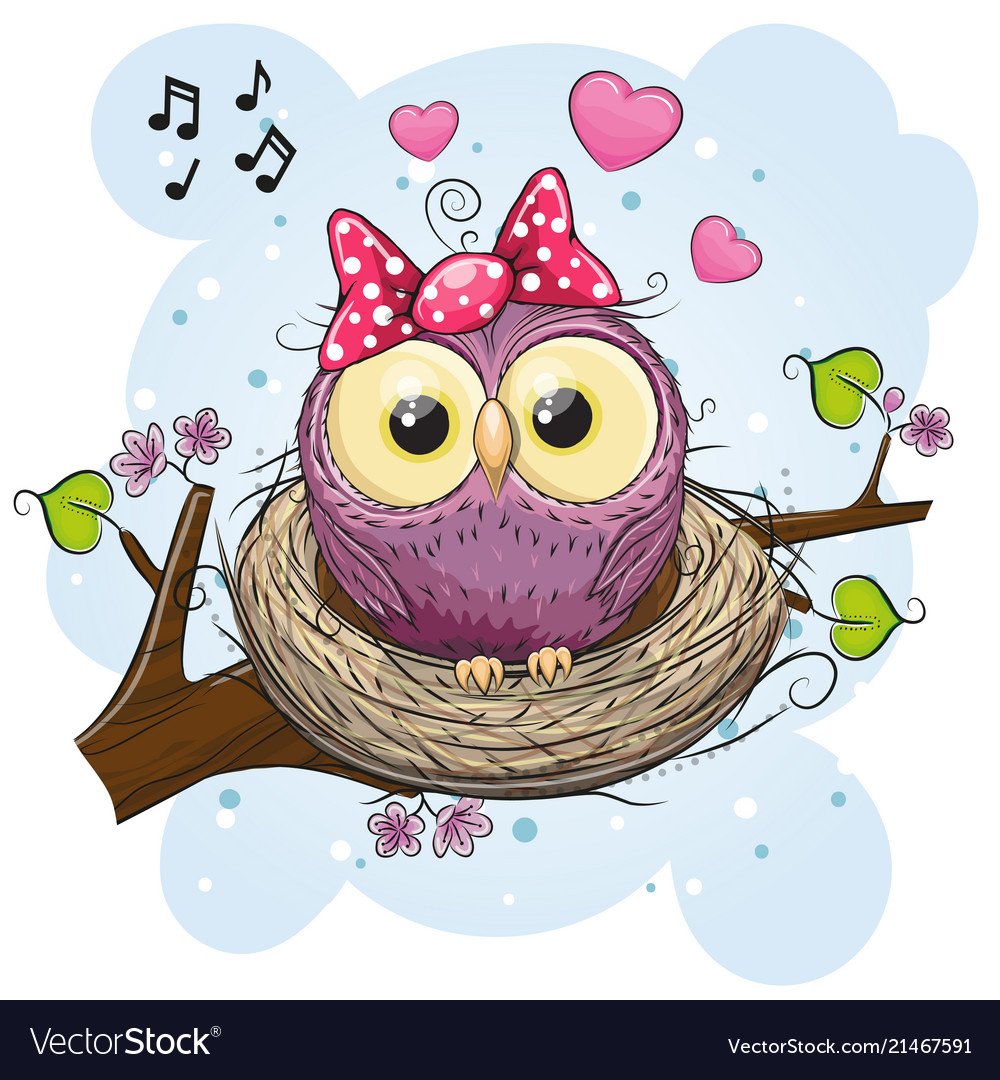 Милые Совята в гнезде