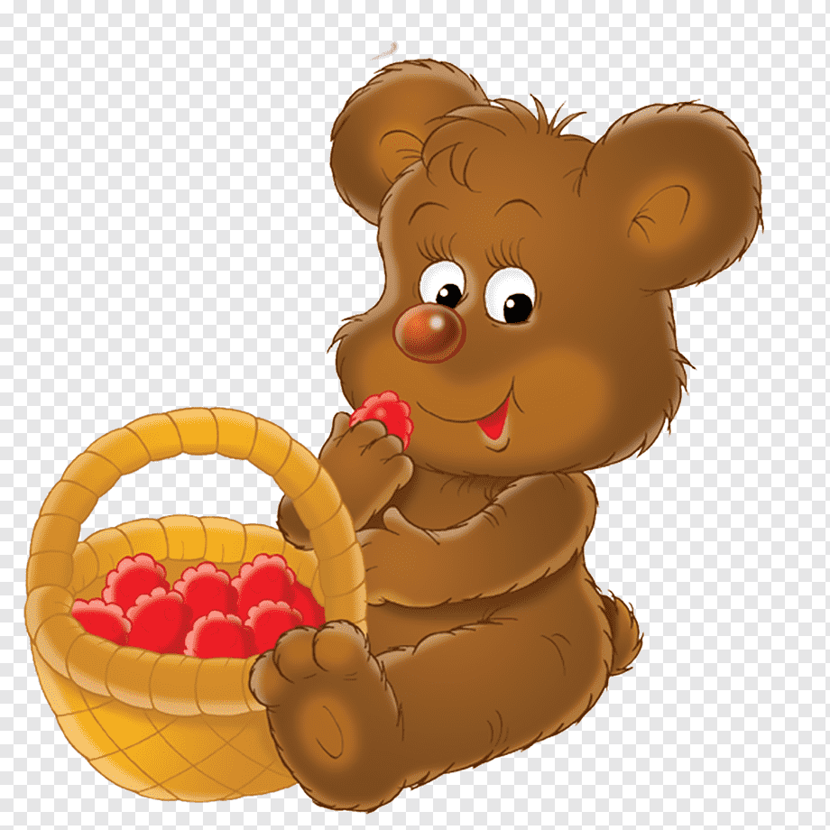 Медвежонок с цветами мультяшный