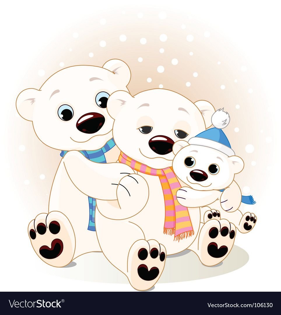 Белый Медвежонок вектор