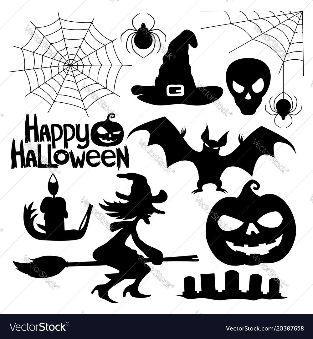 Набор простых иконок Хэллоуина