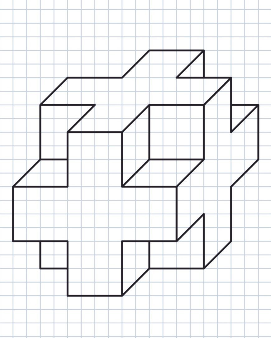 Фигуры по клеточкам в тетради