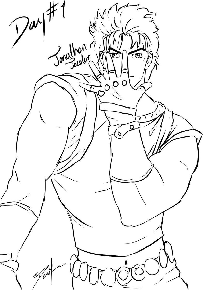 Джонатан Джостар черно белый