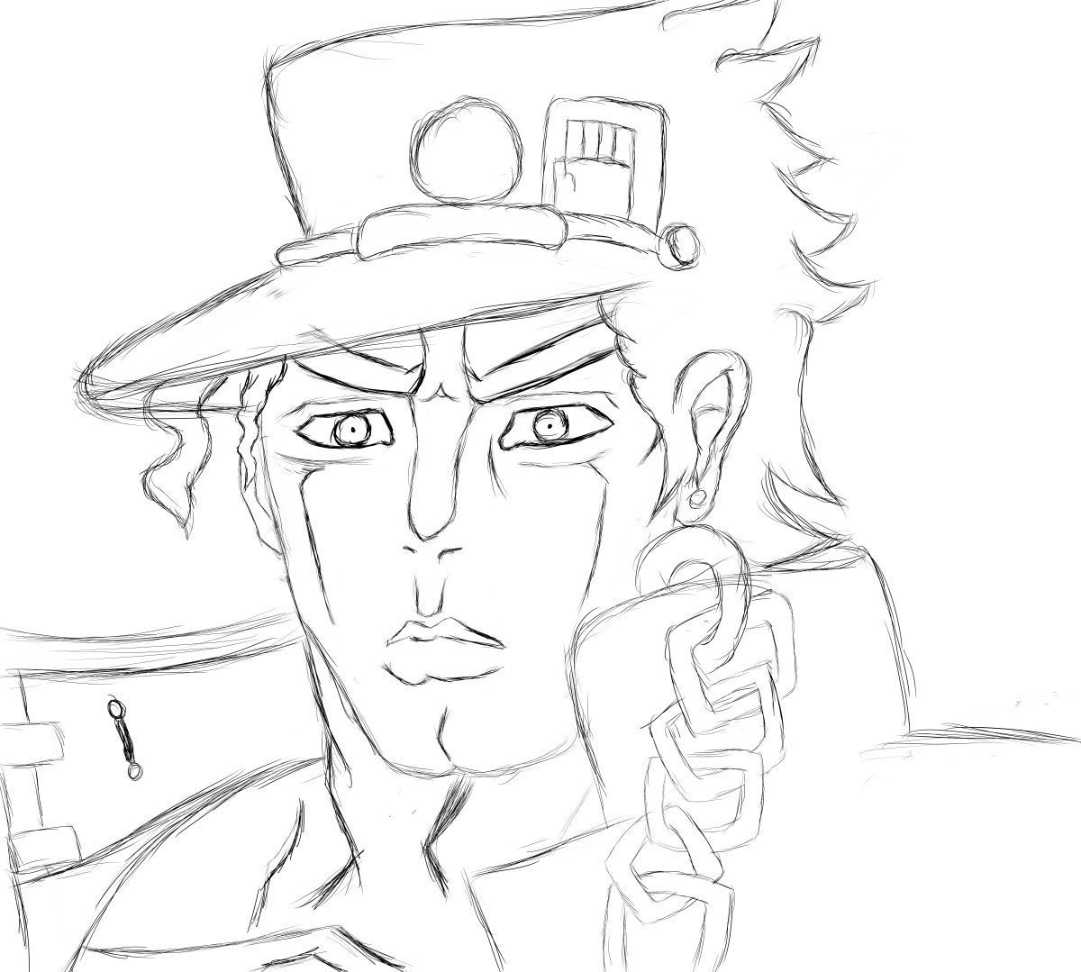 Джотаро Куджо черно белый