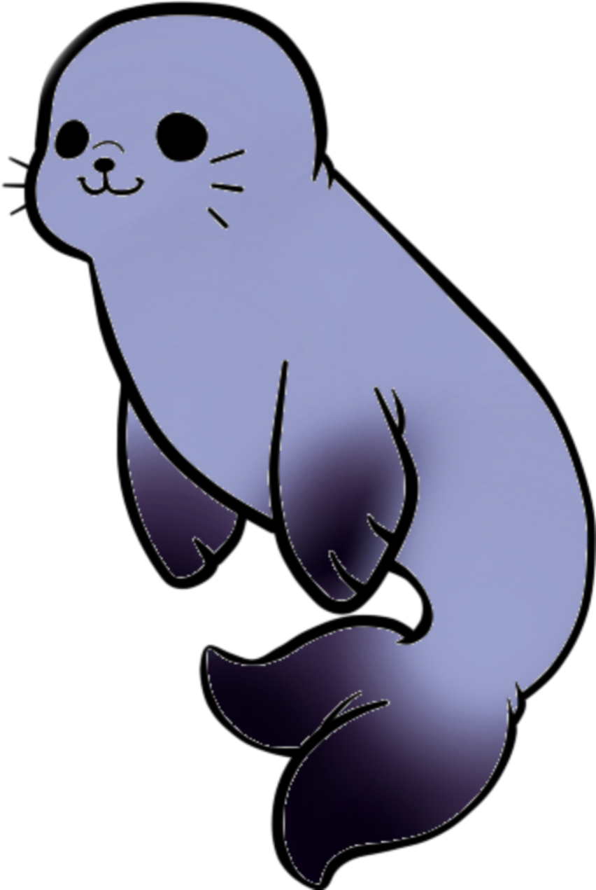 Тюлень рисунок черно белый