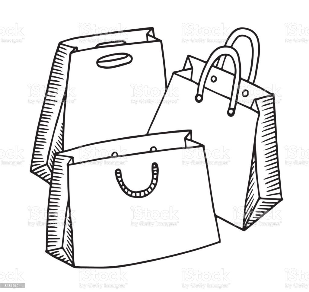 Белый пакет нарисованный