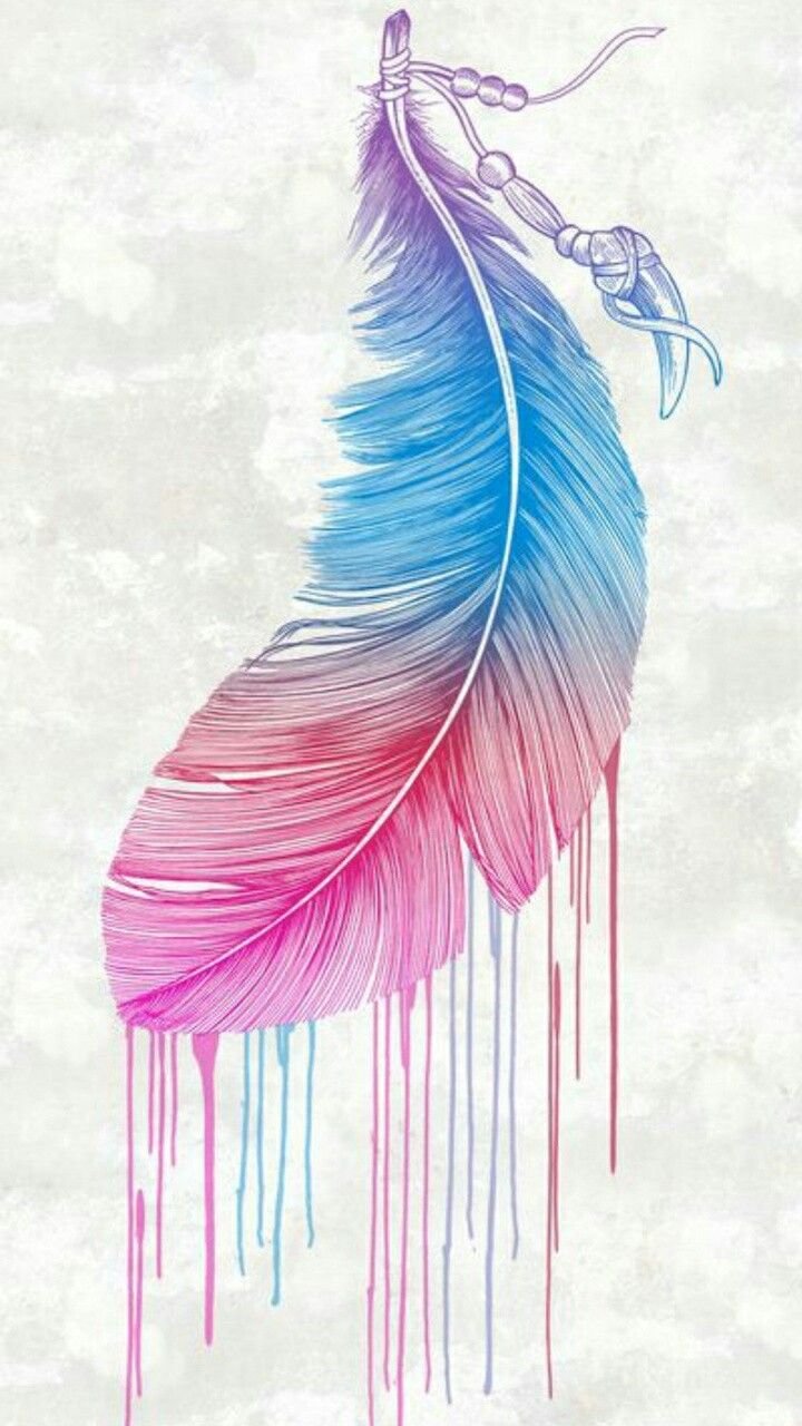 Цветные перья арт