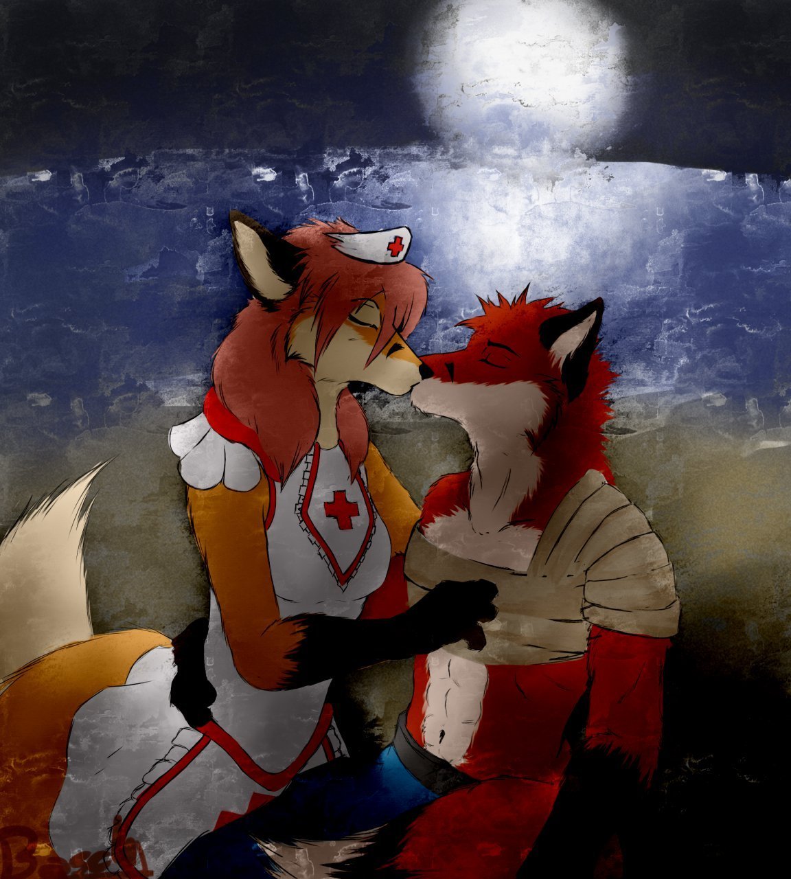 Фурри волки и лисы