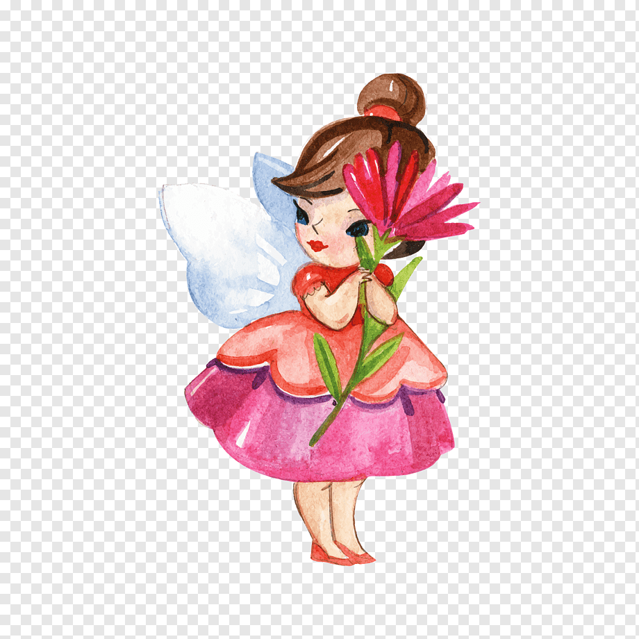 Цветочная Фея на прозрачном фоне