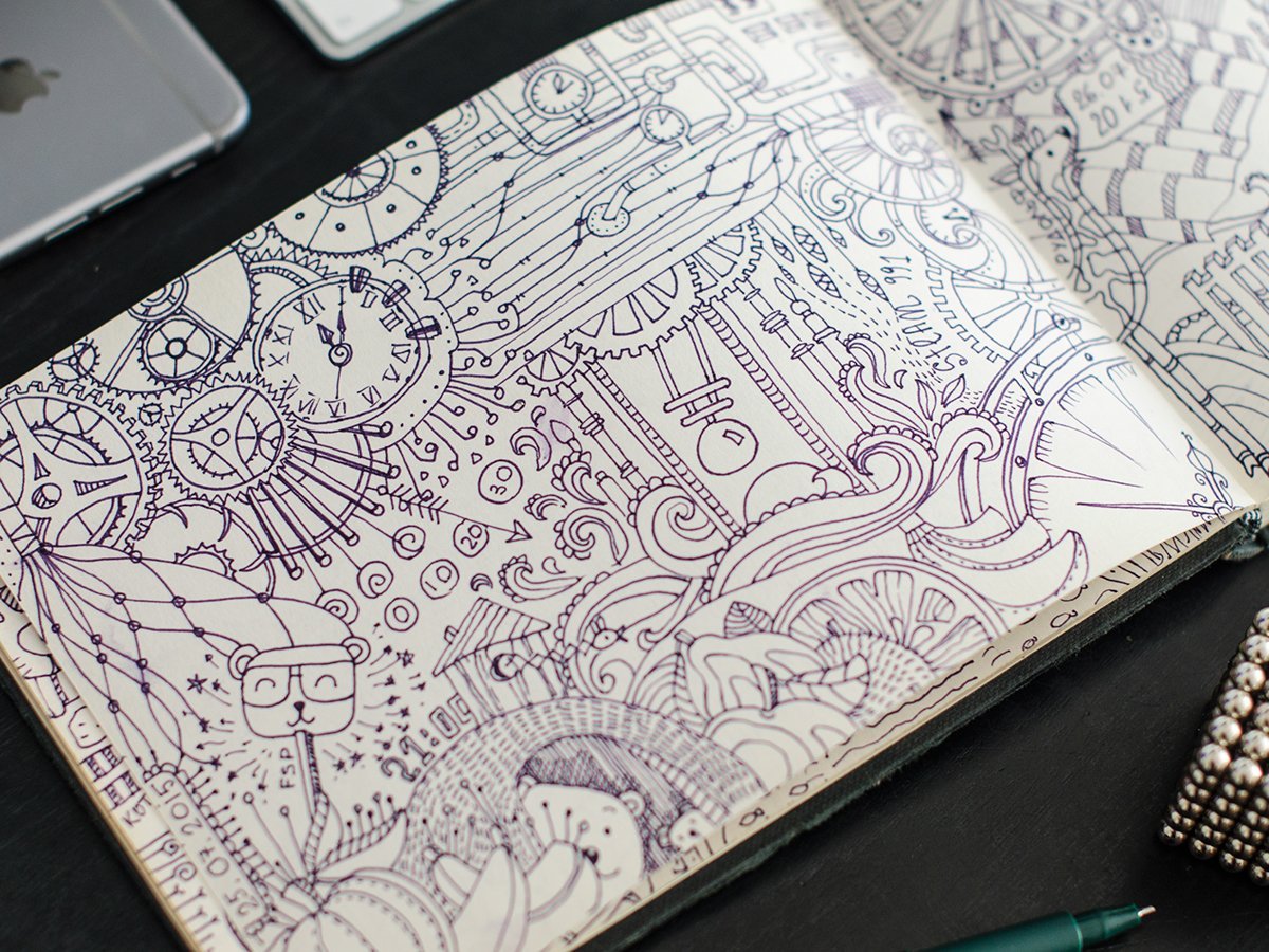 Дудлинг скетчбук